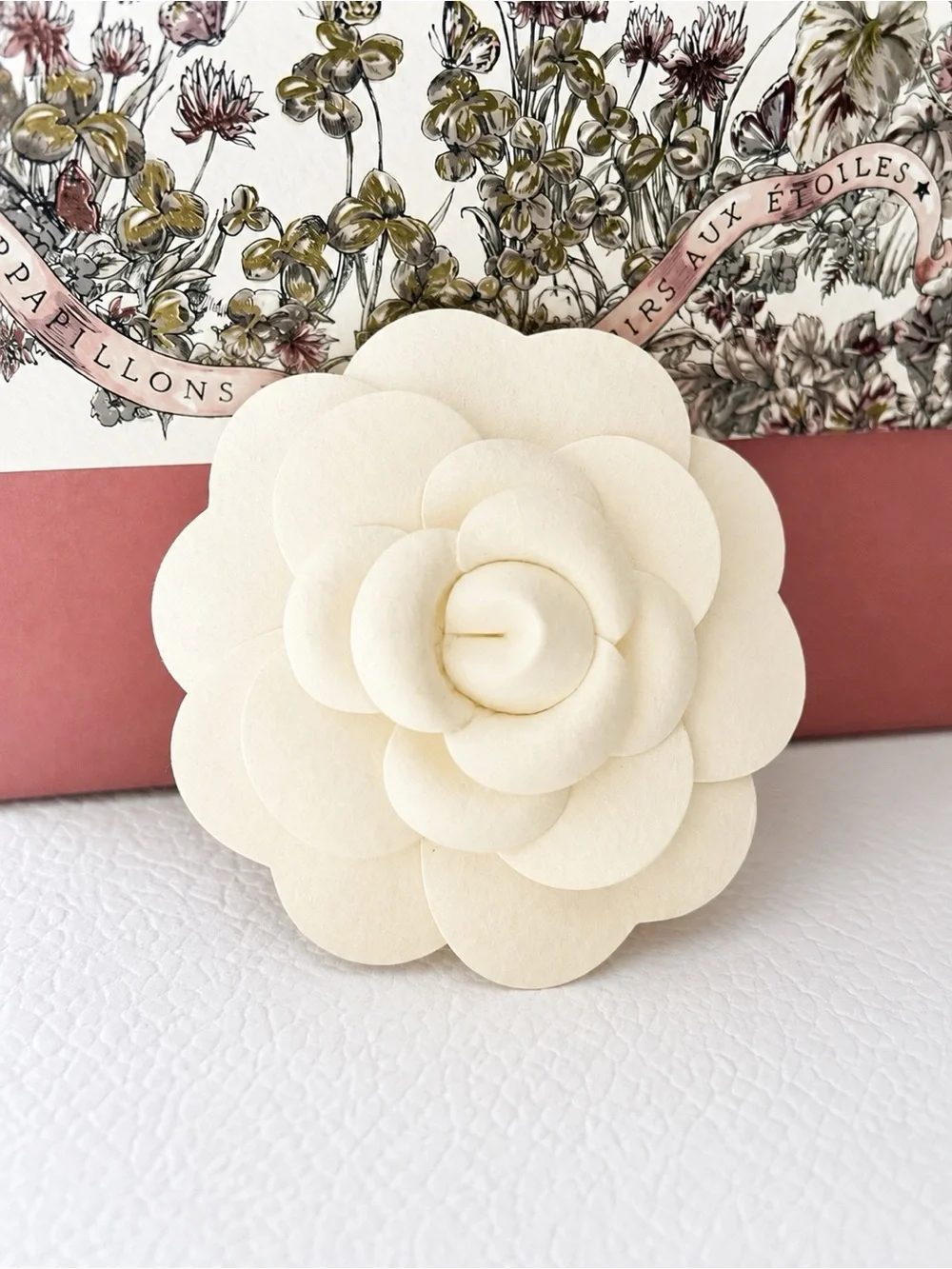 Chanel Cream Layered Camellia Paper Flower POPULAR LISTING